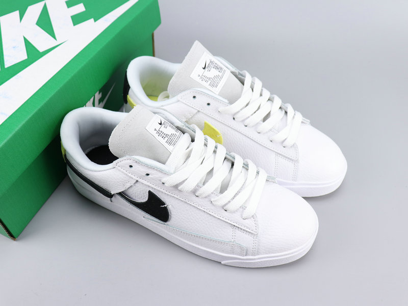 Women Nike Blazer Low SE White Black Yellow Shoes - Click Image to Close